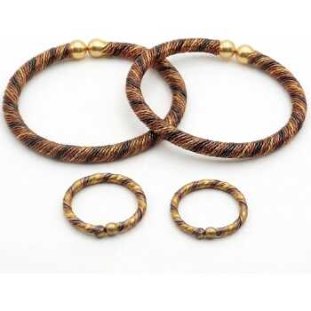 Pack Amour et Abondance pour Couple | 2 Bracelets Verrou d'Amour et 2 Bagues contre le mauvais œil | Duo contre les Énergies Négatives